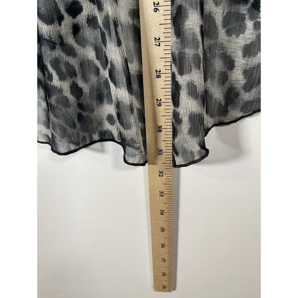 JULI’S CLOSET 3/4 Sleeve Womens Cardigan Sweater Black/Gray Leopard Print Size L - Picture 5 of 6
